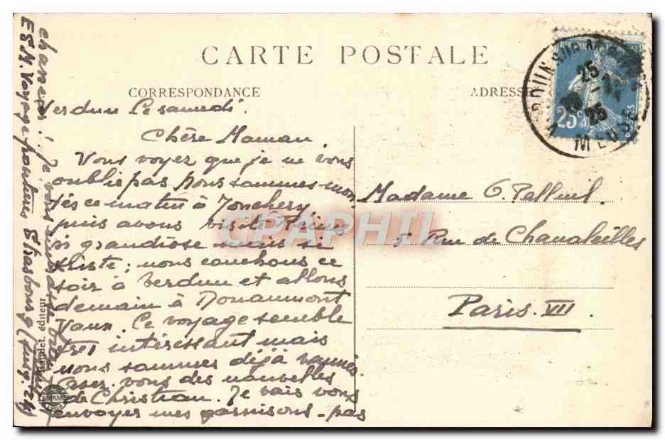 CPA Reims La Cathedrale Le Sourire De Reims Ange Gardien De St Nicaise — Verso
