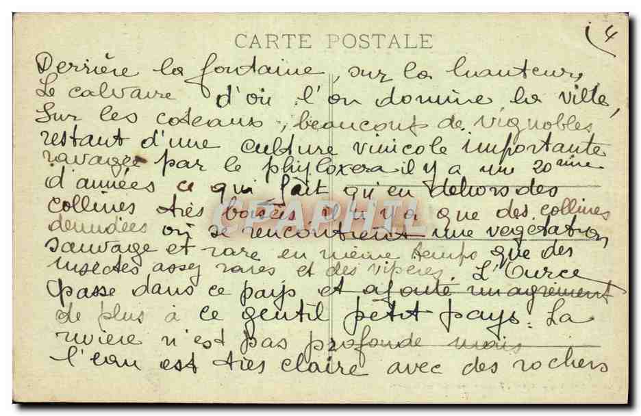 Landreville (Aube) — Fontaine Ste-Béline - Le Calvaire — C.D.A. — Verso