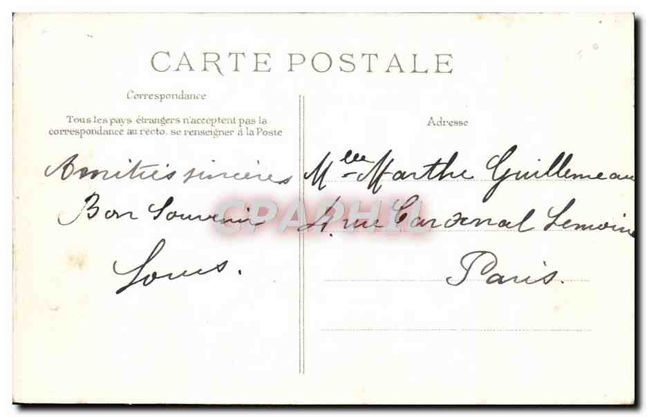 CPA Romilly Grille Et Avenue Du Chateau — Back