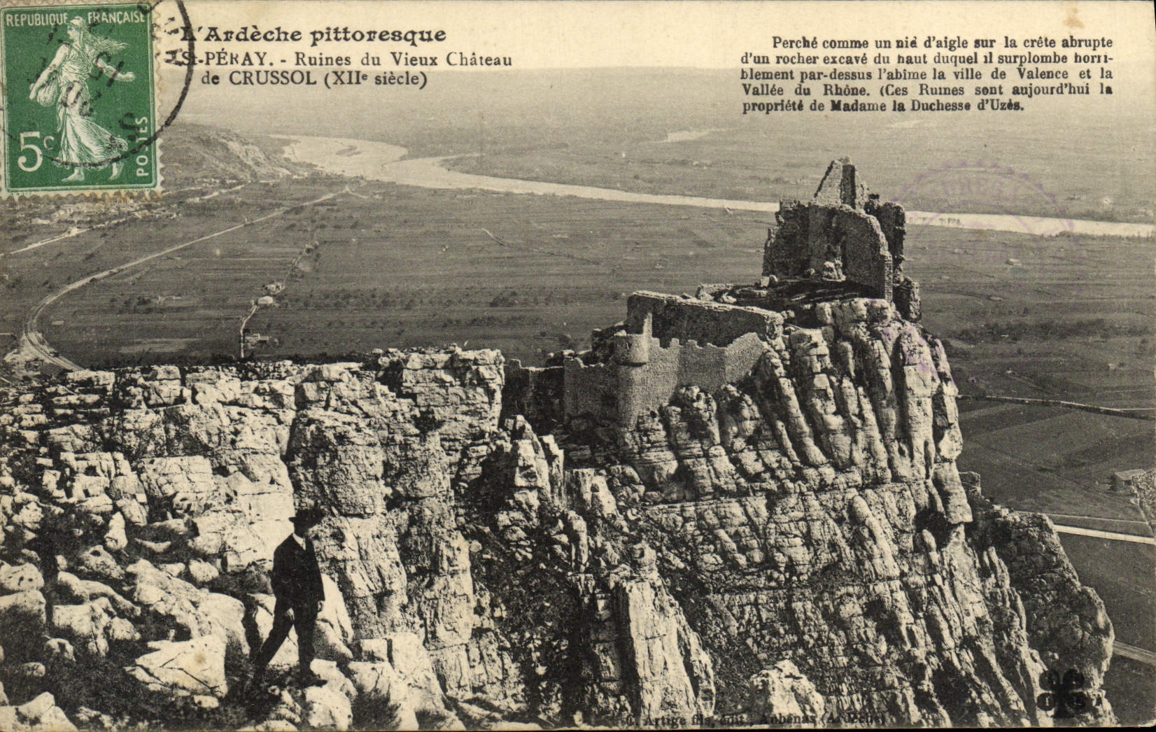 Saint-Péray - Ruinen des alten Schlosses Crussol (12. Jahrhundert) — Artige (Ardèche)