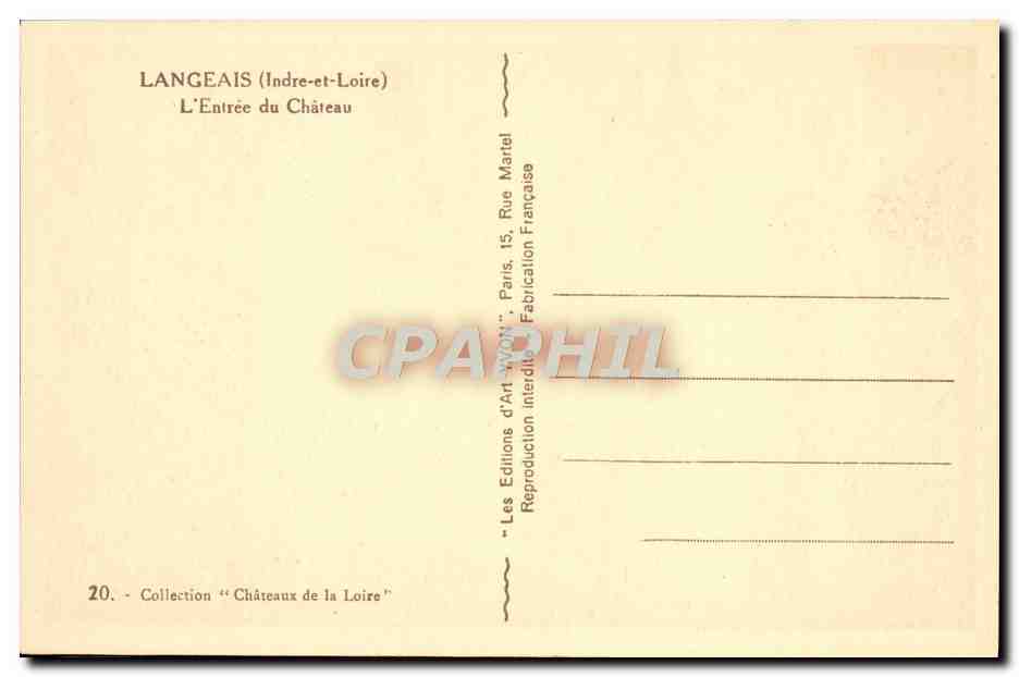 CPA Langeais L'Entree Du Chateau — Rückseite