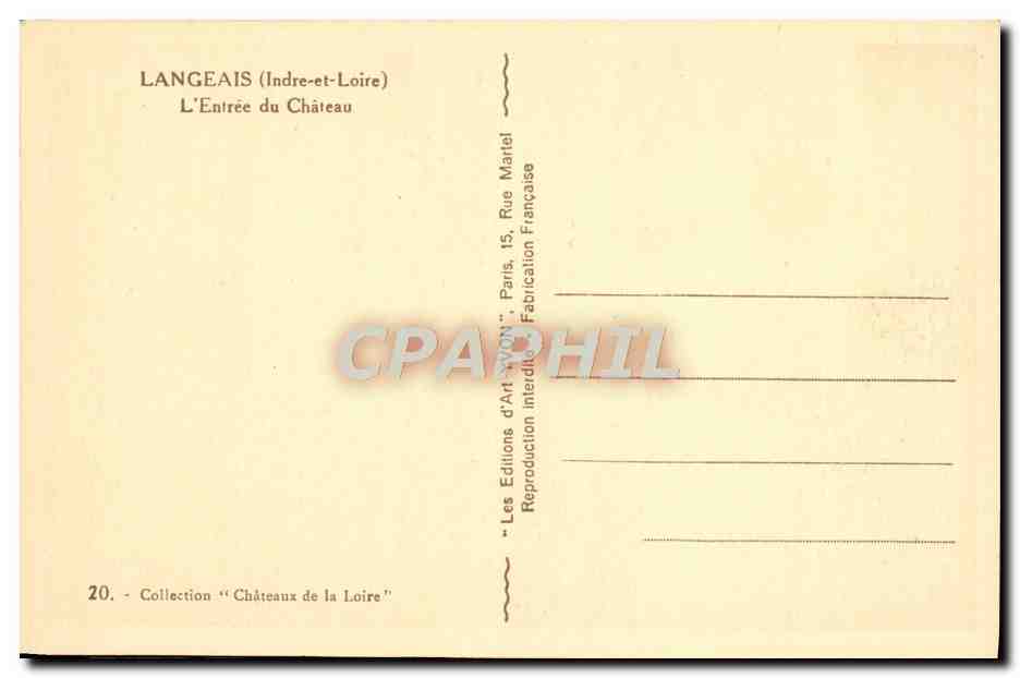 CPA Langeais L'Entree Du Chateau — Rückseite