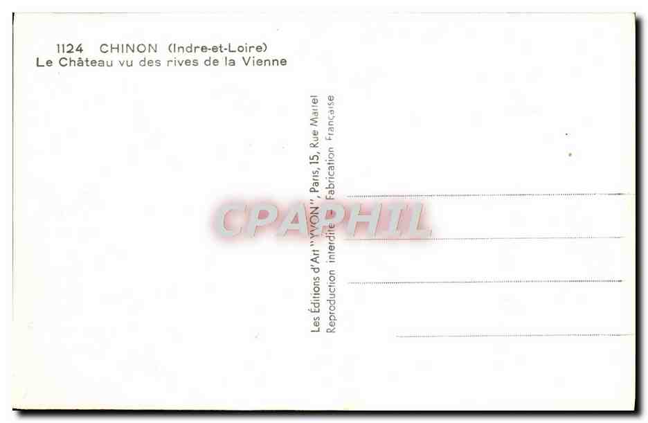 CPA Chinon Le Chateau Vu Des Rives De La Vienne — Rückseite