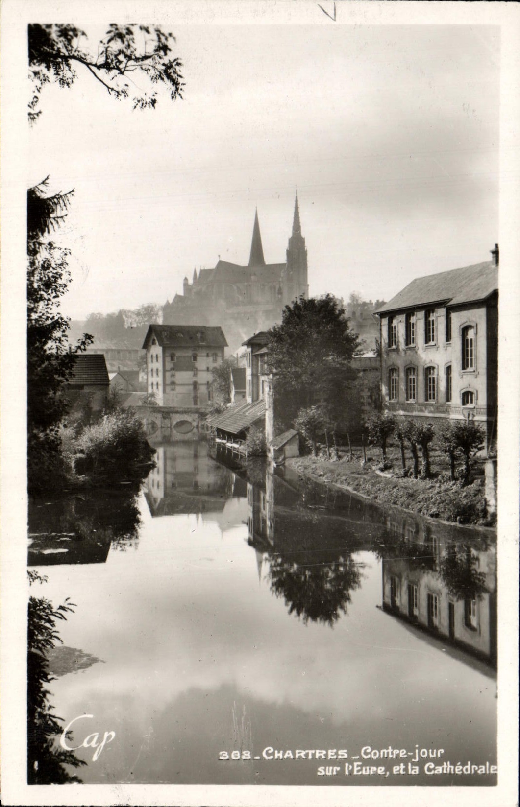 Chartres — Contre-jour sur l'Eure, et la Cathédrale — Cap, n° 368