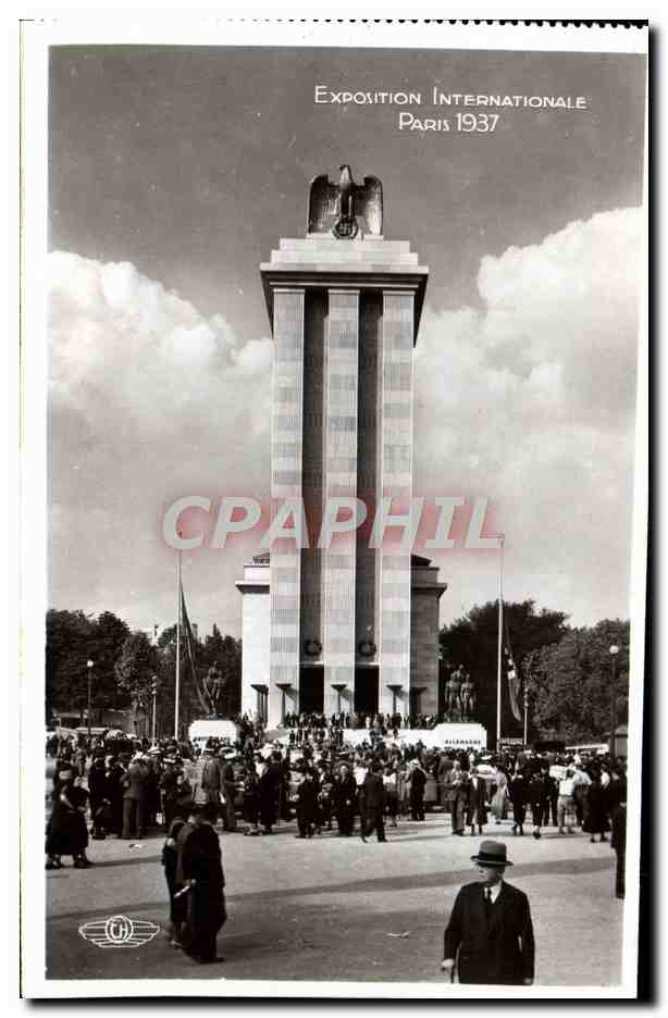 CPA Exposition Internationale Paris 1937 Pavillon de l'Allemagne Drapeau Nazi