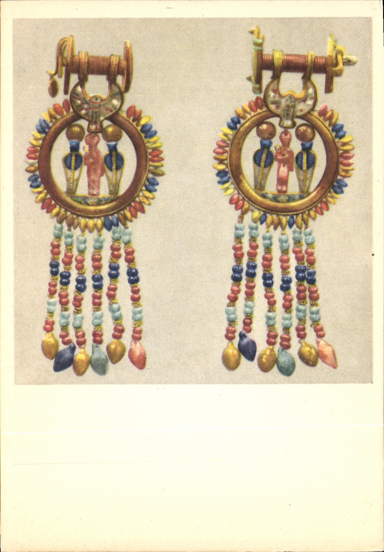 Tutankhamun's Treasures — Ear-ornaments — Tutankhamun's Treasures, No. 12, by Lehnert & Landrock, Cairo