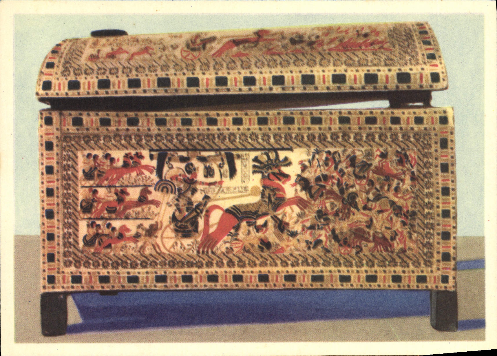 Trésor de Toutankhamon — Coffre en bois orné — Éditeur Eastern Publishing Company, n°214