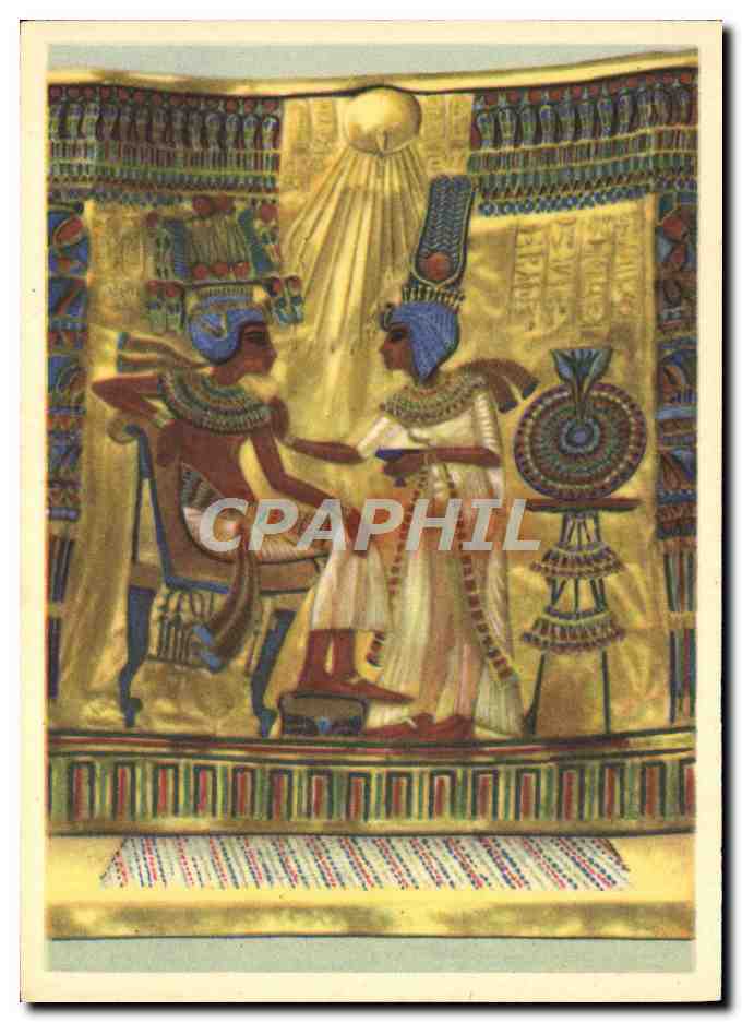 Throne of Tutankhamun — scène intérieure avec la reine Ankhesenamun — Eastern Publishing Company