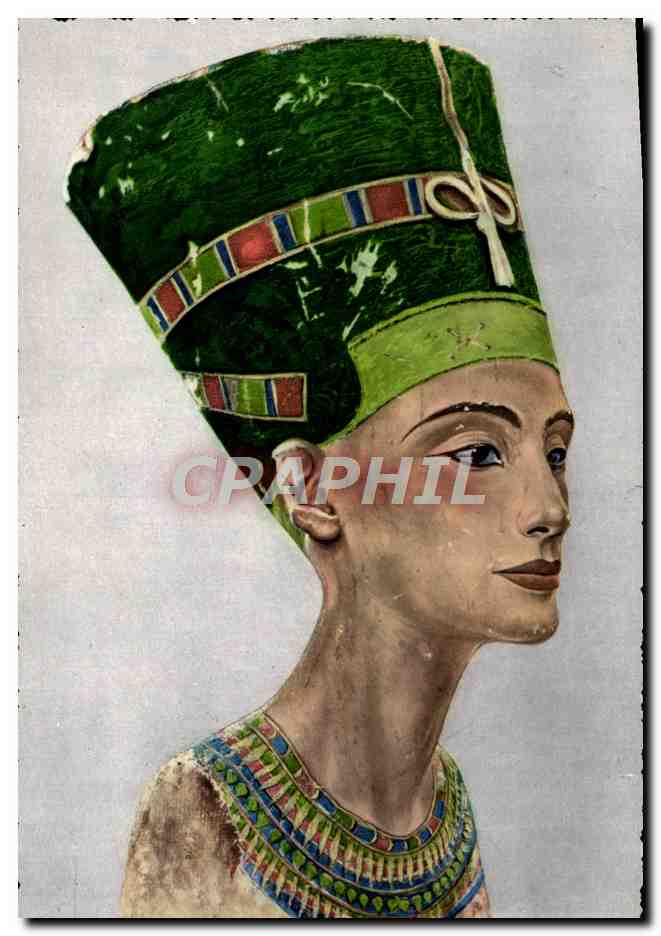 Néfertiti — buste en pierre peinte — K. Lamberti & Cie, Cairo