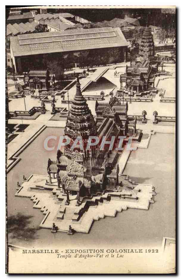 CPA Marseille Exposition Coloniale 1922 Temple d'Angkor Vat et le lac