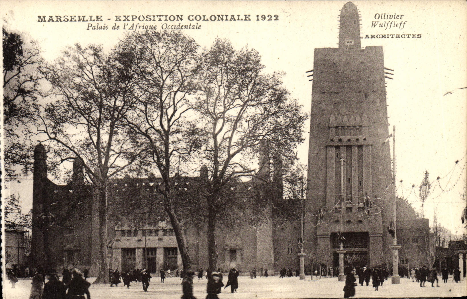 CPA Marseille Exposition Coloniale 1922 Palais de l'Afrique Occidentale 