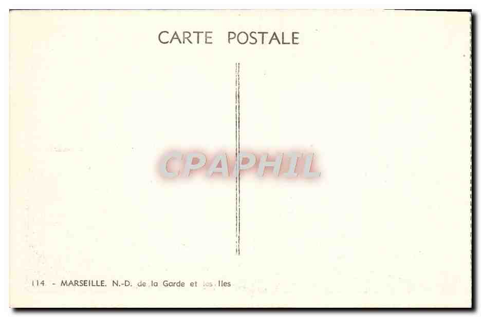 CPA Marseille Notre Dame de la Garde et les Iles — Verso
