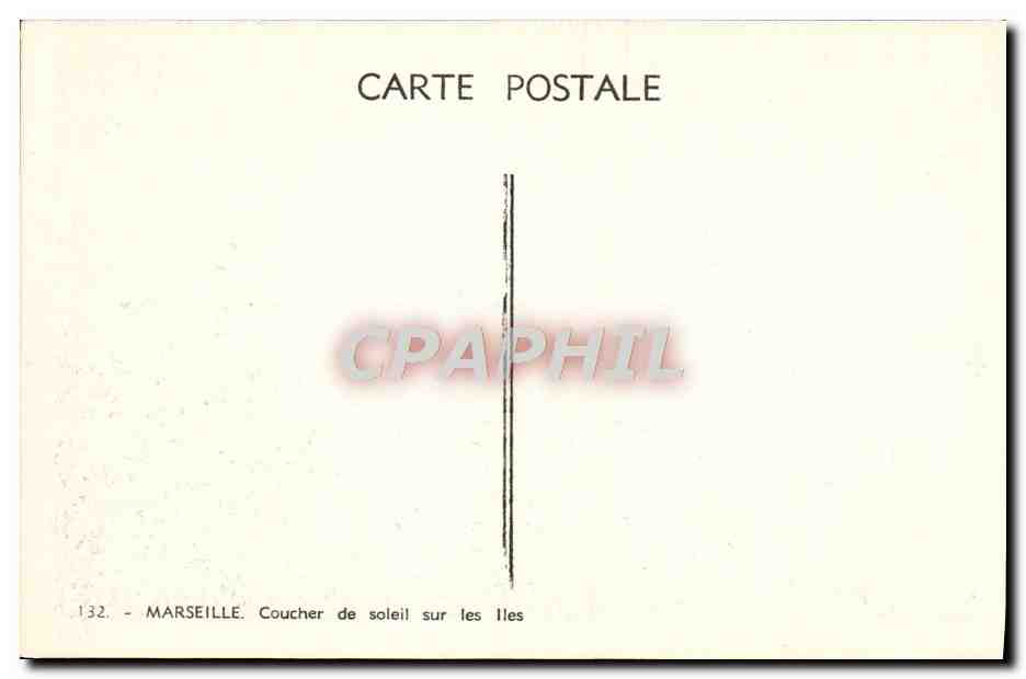 CPA Marseille Coucher de Soleil Sur les Iles — Rückseite