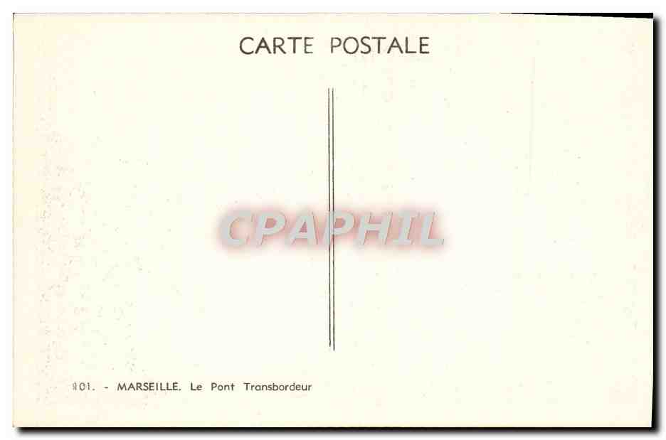 CPA Marseille Le Pont Transbordeur — Rückseite