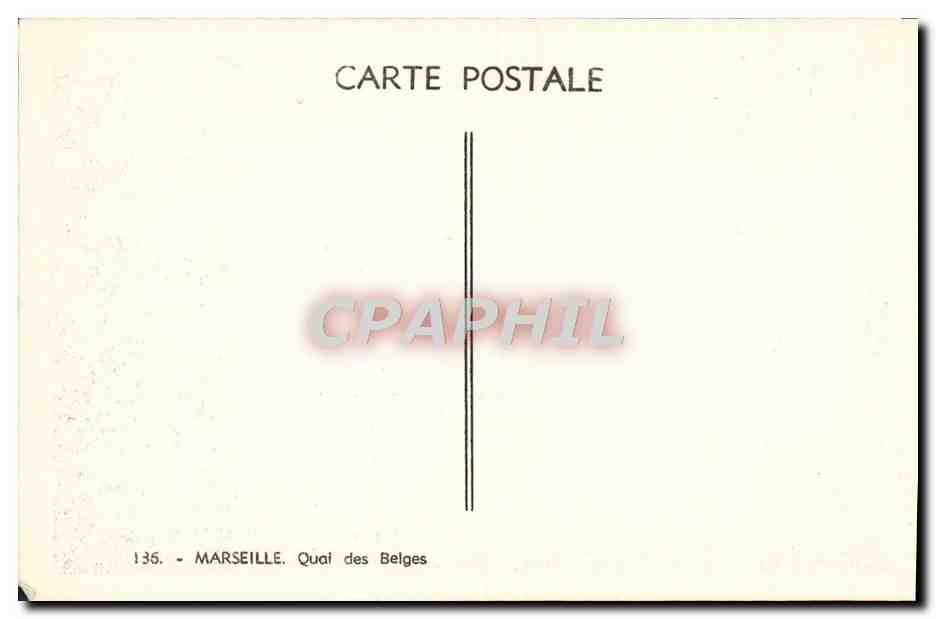CPA Marseille Quai des Belges Bateaux — Verso