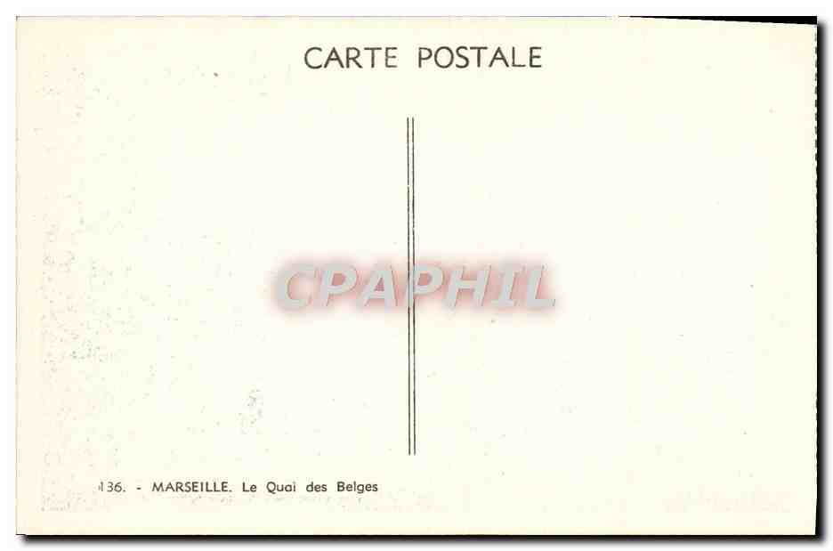 CPA Marseille Le Quai des Belges Bateaux — Rückseite