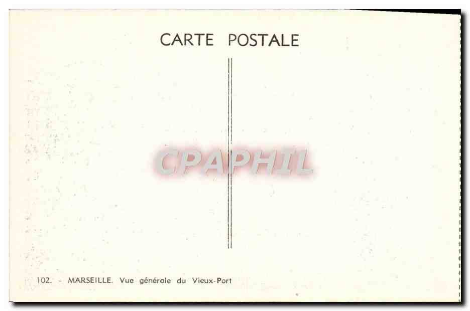 CPA Marseille Vue Generale du Vieux Port Bateaux — Verso