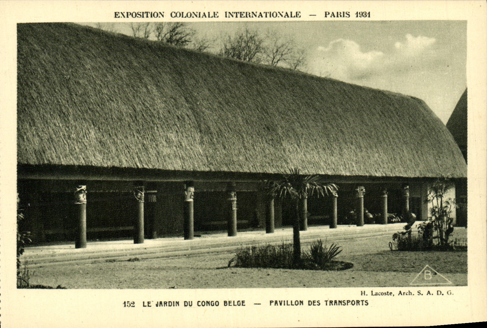 Internationale Kolonialausstellung — Paris 1934 — Der Garten des belgischen Kongo — Pavillon der Verkehr