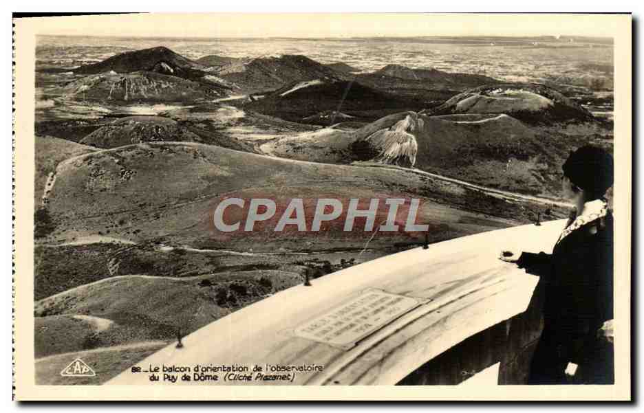 Der Orientierungsbalkon des Observatoriums des Puy de Dôme — Cliché Prazanet