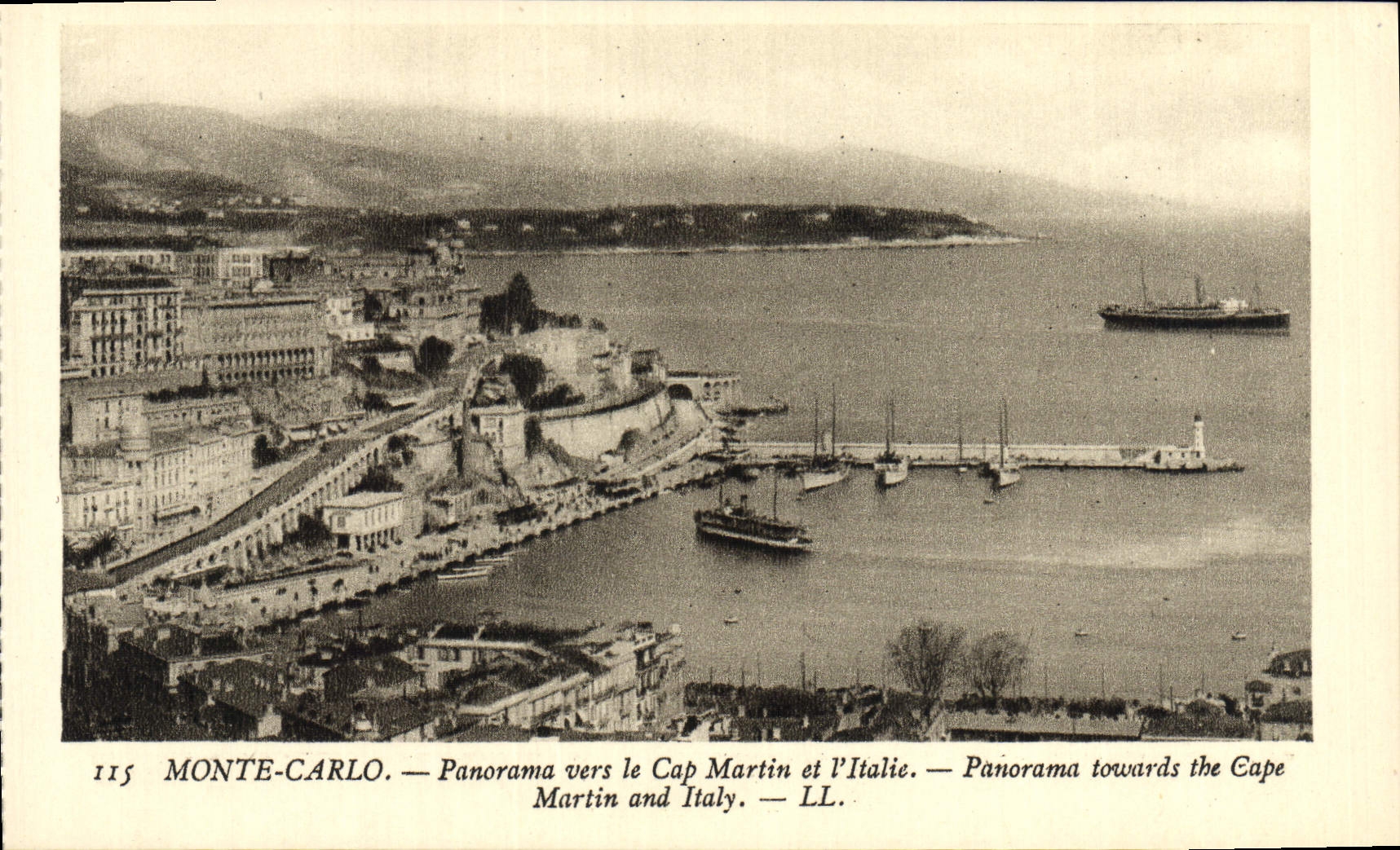 CPA Monte Carlo Panorama Vers le Cap Martin et L'Italie