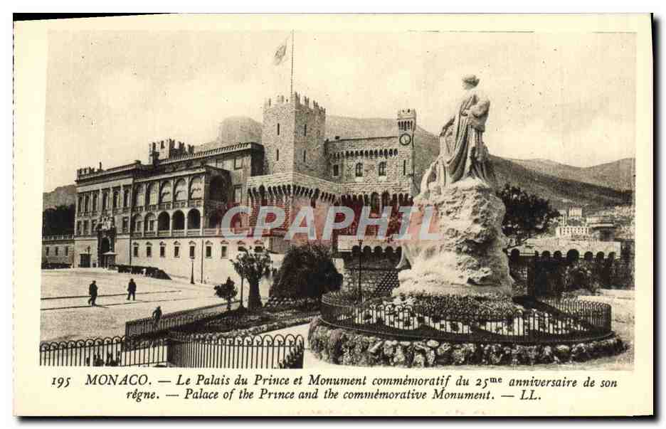 CPA Monaco Le Palais Du Prince et Monument Commemoratif du 25eme anniversaire de son regne