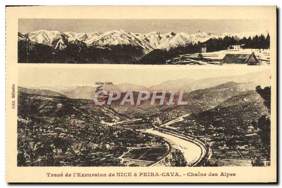 CPA Peira Cava Chaine des Alpes Trace de L'Ecursion 