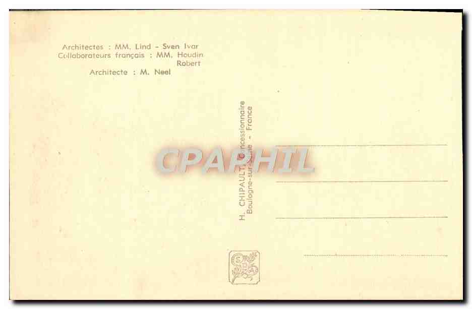 Pavillon de la Suède — Exposition Internationale Paris 1937 — H. Chipault, Boulogne-sur-Seine — Verso