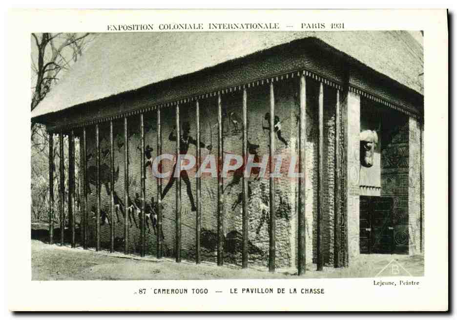 CPA Exposition Coloniale Internationale Paris 1931 Cameroun Togo Pavillon de la chasse