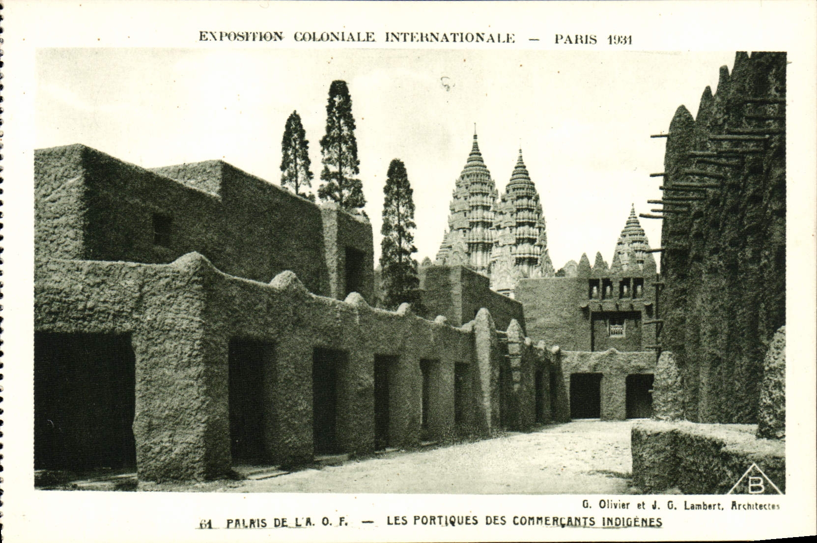 Palast der A.O.F. — Die Portale der einheimischen Händler — Internationale Kolonialausstellung — Paris 1931 — G. Olivier und J. G. Lambert, Architekten