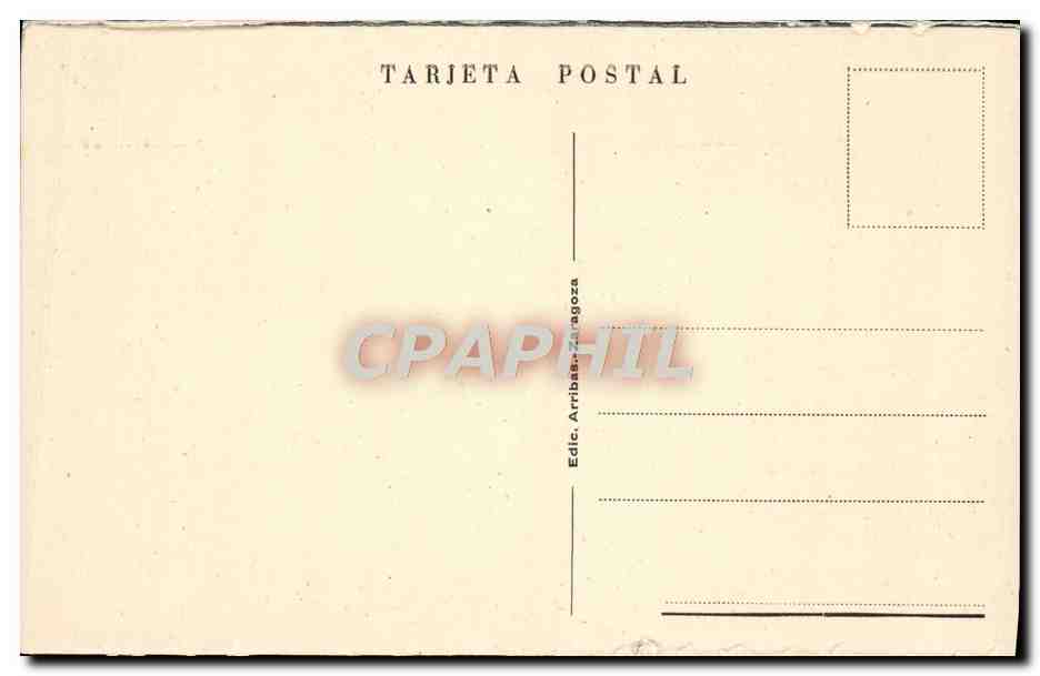 Santiago de Compostela — Cathédrale, Tour de l'horloge et Porte Sainte — Éditeur Arribas-Zaragoza, n°7 — Reverso