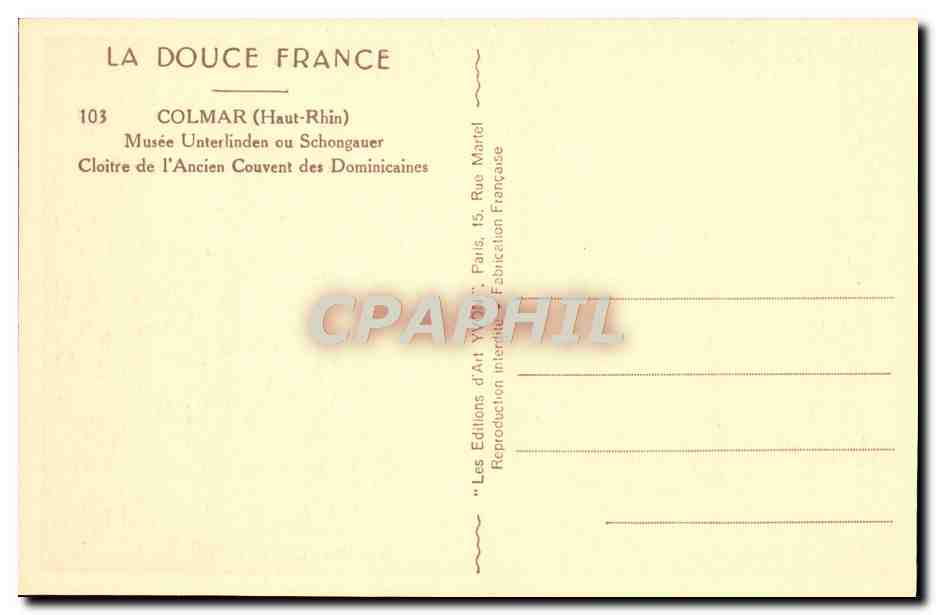 Cloître de l'Ancien Couvent des Dominicaines — Colmar (Haut-Rhin) — Éditions d'Art Yvon — Reverso