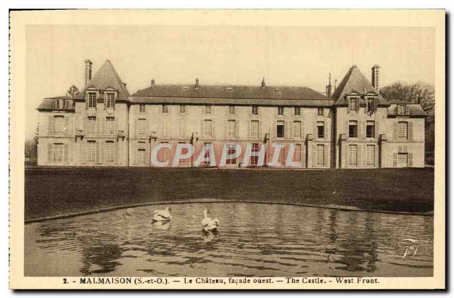 CPA Malmaison Le Chateau Facade Ouest Cygnes