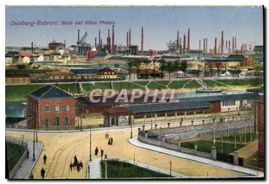 CPA Duisburg Ruhrort Blick auf hutte Phonix 