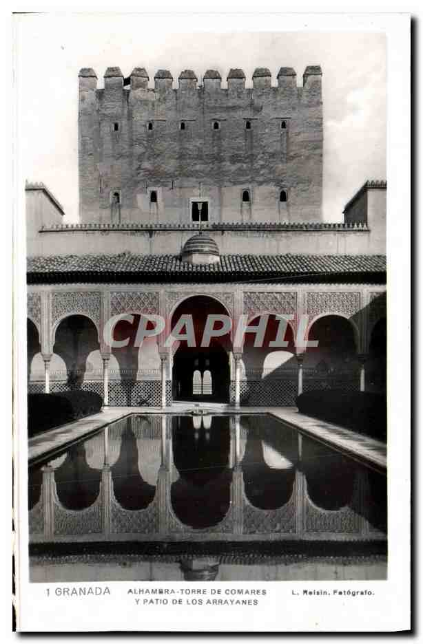 CPA Granada Alhambra Torre De Comares y Patio de Los Arrayanes