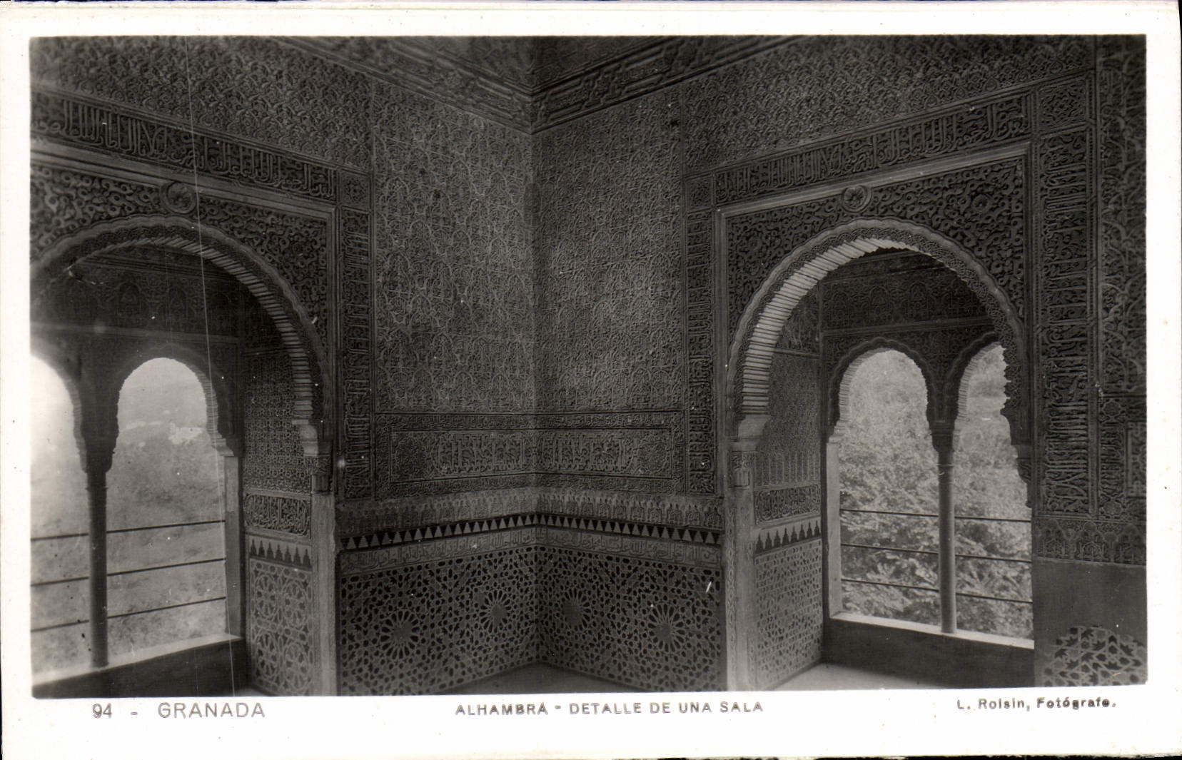 CPA Granada Alhambra Detalle De Una Sala