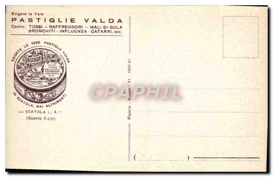 CPA Italia Nuova Trieste Galleria di Montuzza — Rückseite