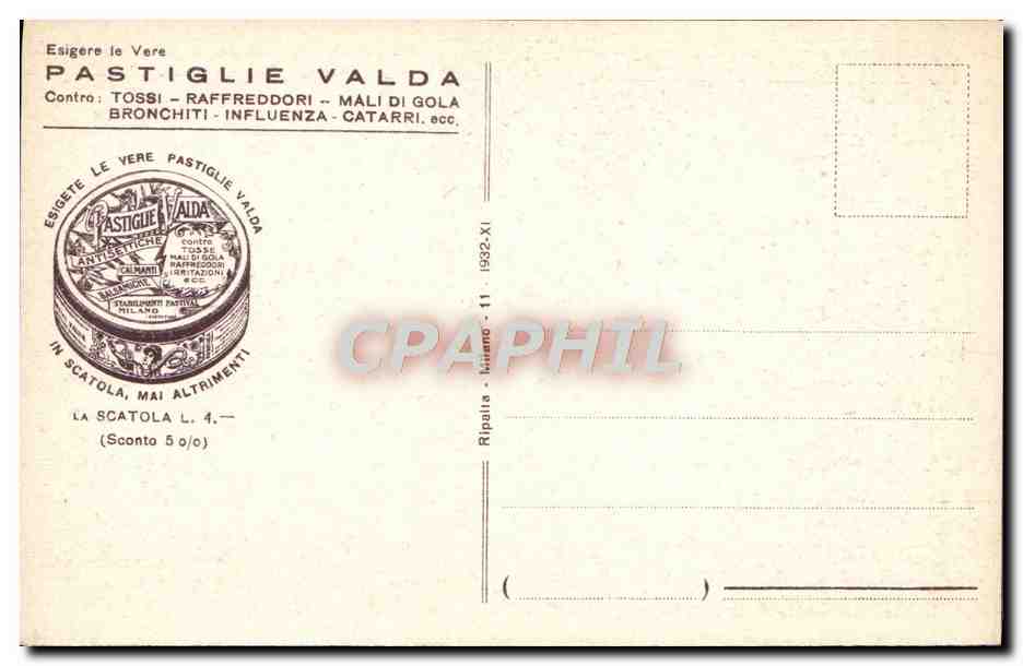 CPA Italia Nuova Trieste Faro della Vittoria — Rückseite