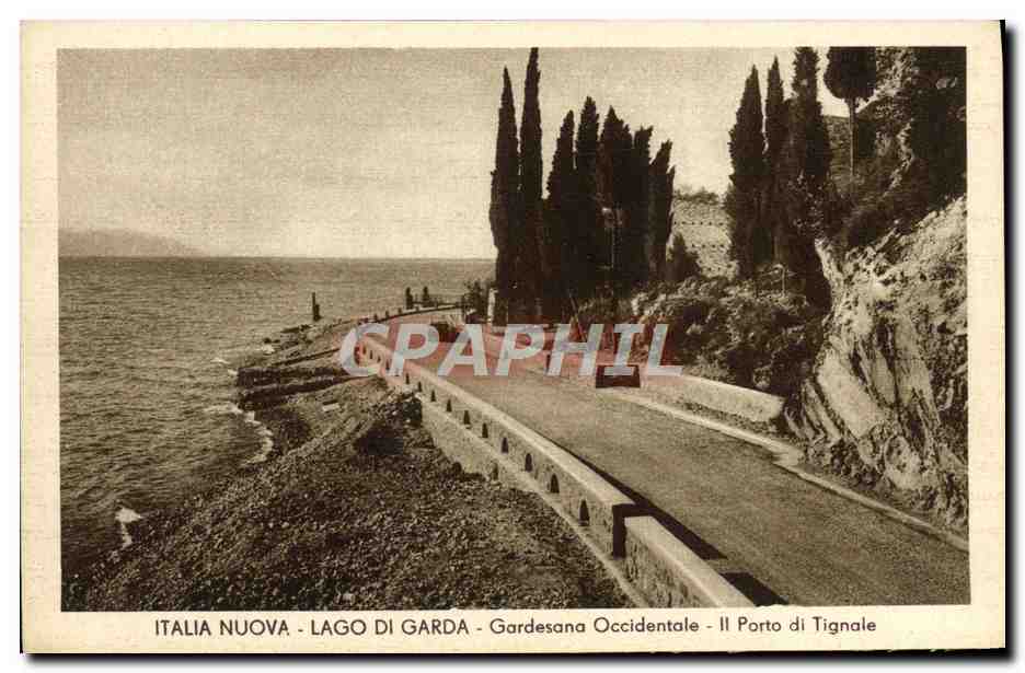 CPA Italia Nuova Lago Di Garda Gardesana Occidentale Il porto di Tignale 