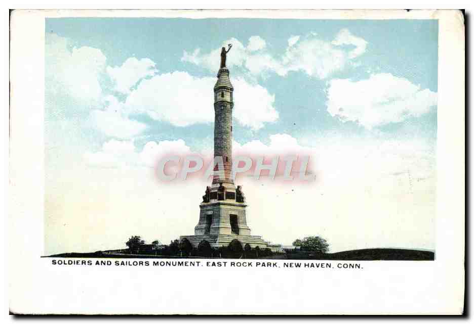 CPA Soldiers And Sailors Monument East Rock Park New Haven Conn — Back