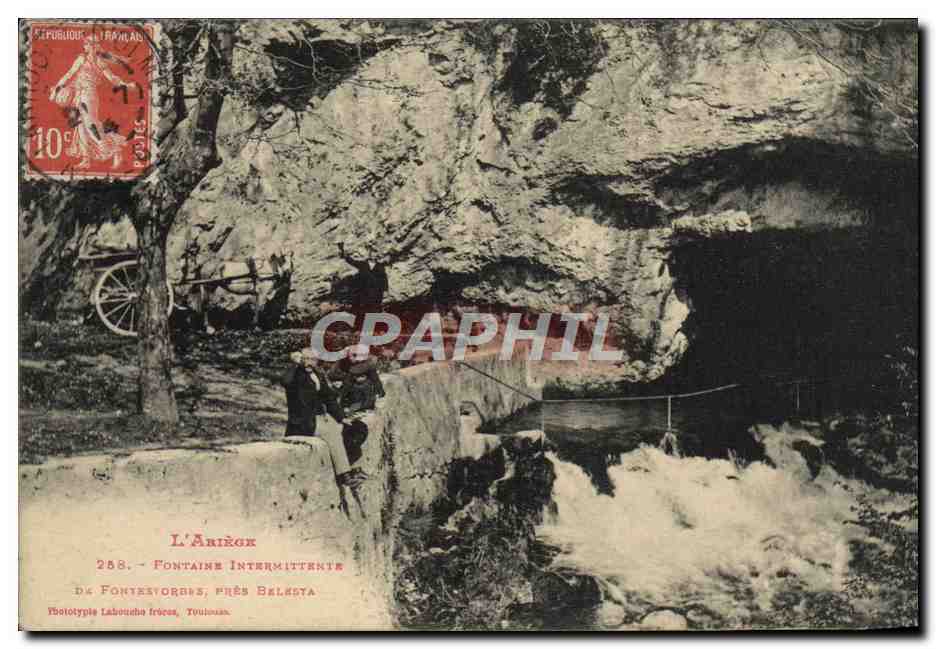 L'Ariège - Unterbrechende Quelle von Fontesvobres, nahe Belésta — Phototype Labouche frères, Toulouse