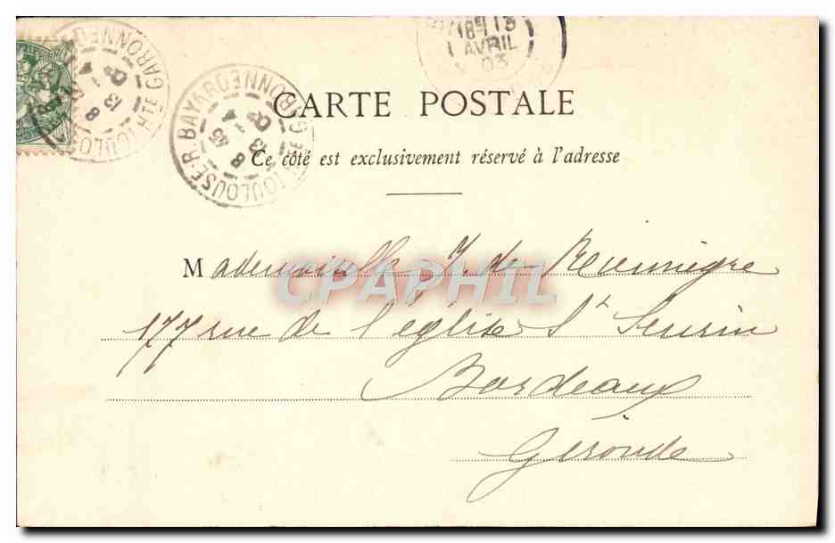 CPA.Toulouse Le Jardin Des Plantes — Verso