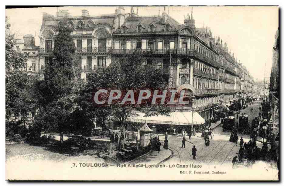 CPA Toulouse Rue Alsace Lorraine Le Gaspillage Tramway