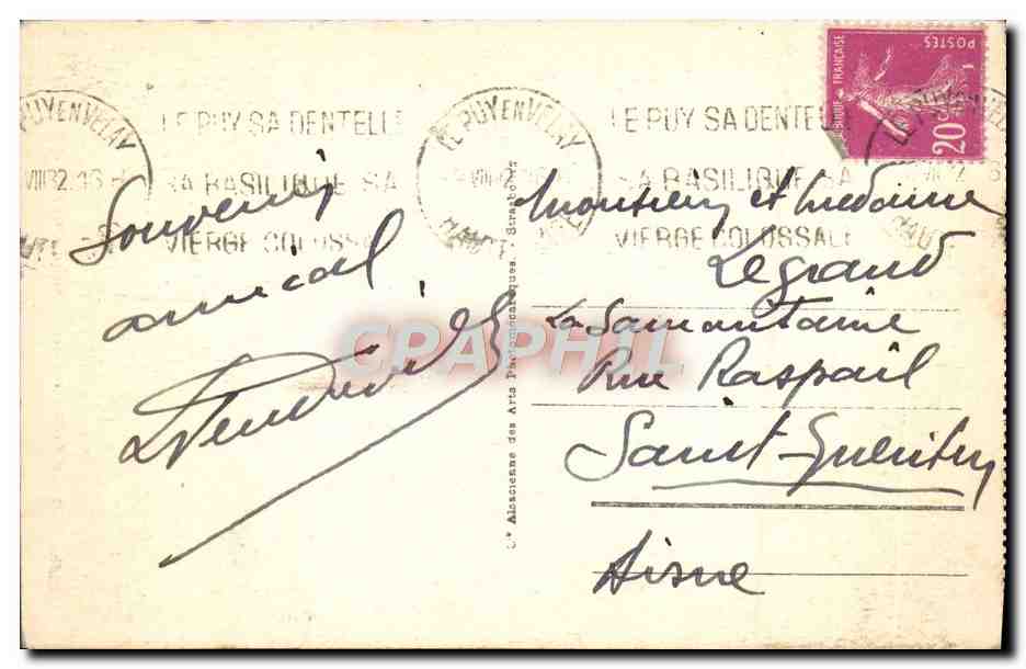 CPA Le Puy Rochers St Michel l'Aiguilhe Et Polignac — Rückseite