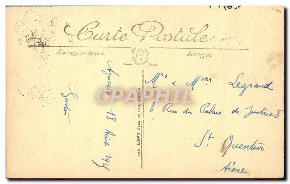 CPA Ajaccio Chambre Ou Naquit Napoleon 1er — Rückseite