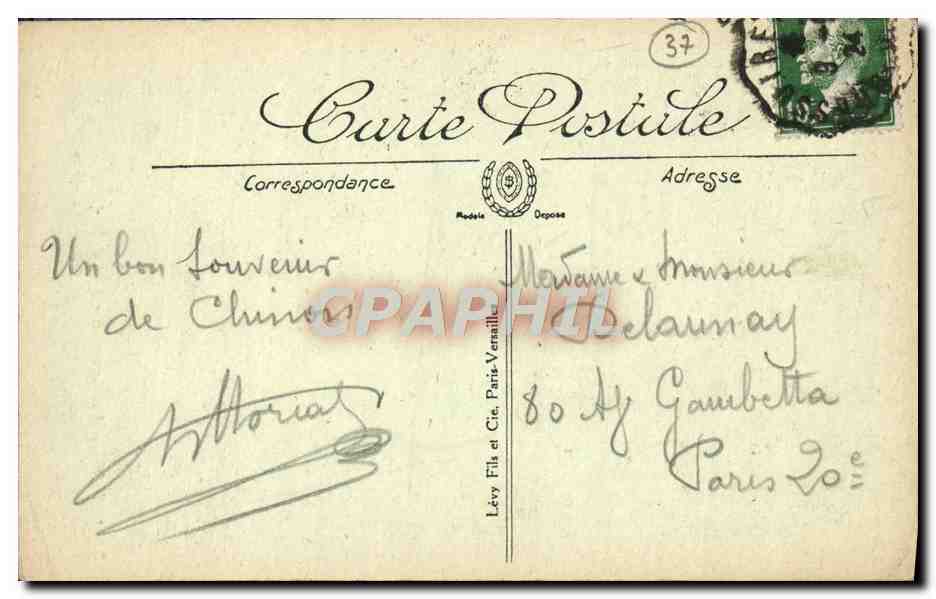 CPA Chinon La Maison Dite De Rabelais Rue De La Lamproie — Rückseite