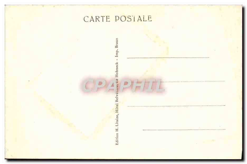 CPA Le Hohneck L'Hotel Belvedere — Verso