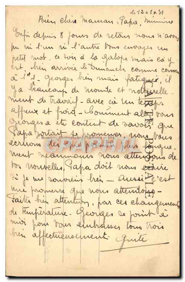 CPA Passy Aiguille De Varens Et Village De Bay — Rückseite