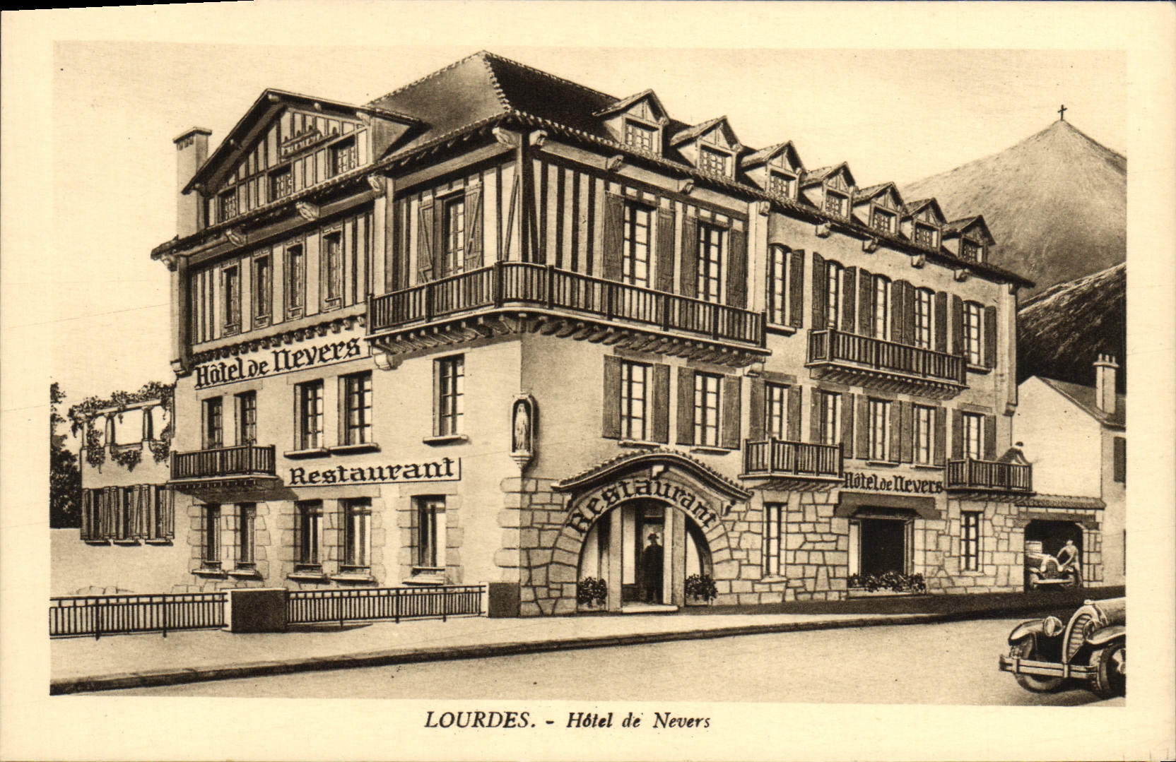 CPA Lourdes Hotel De Nevers Restaurant 