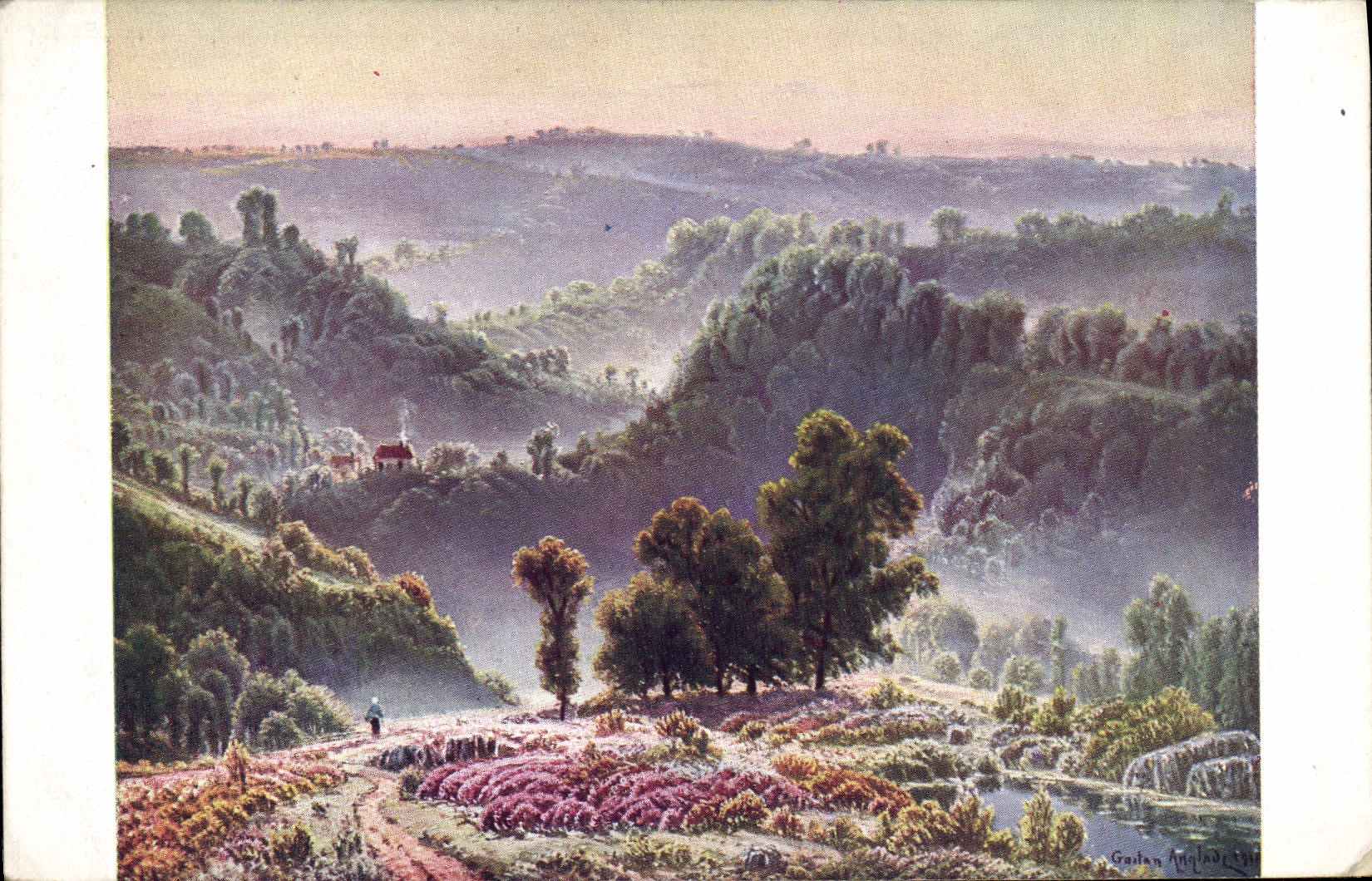 CPA Gaston Anglade Pinxit Les Brumes Matinales