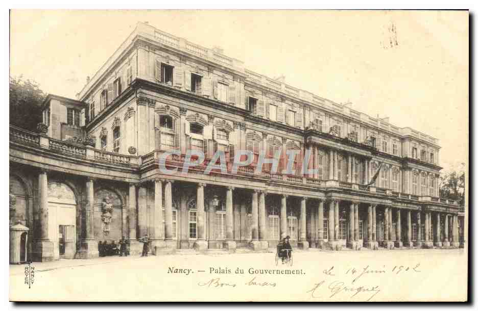 CPA Nancy Palais Du Gouvernement Velo 